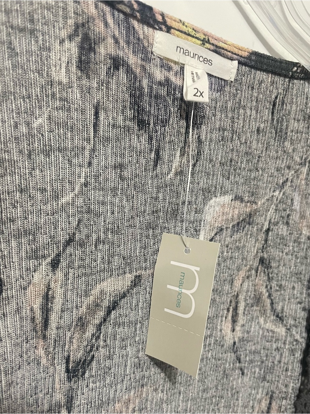 Maurices Gray Floral Crochet Trim Kimono size 2X NWT boho festival romantic - Picture 6 of 14